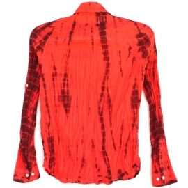 Chemise Tie And Dye Shibori Rouge