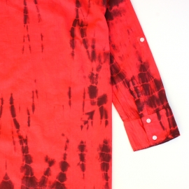 Robe Chemise Coton Tie and dye Rouge