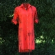 Robe Chemise Coton Tie and dye Rouge