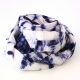 Foulard Coton Tie And Dye Bleu Nuit et Blanc