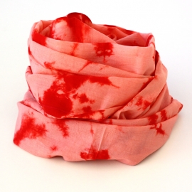 Foulard Coton Tie And Dye rose rouge