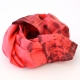 Foulard Coton Tie And Dye rouge bordeaux