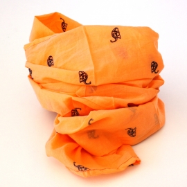 Foulards Coton Imprimé Orange dinosaures