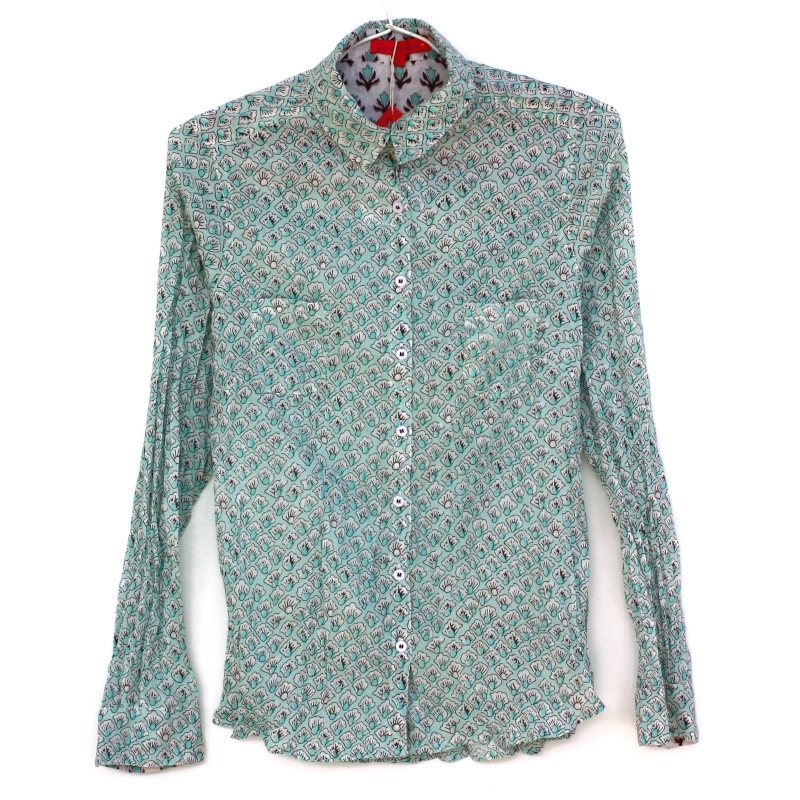 Chemise Femme Imprimé Floral Aqua