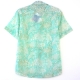 Chemise Homme Manches Courtes Imprimé Vert Glacier A Fleurs Blanches