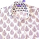 Chemise Homme Manches Courtes Imprimé  Imprimé Floral Aubergine Et Blanc