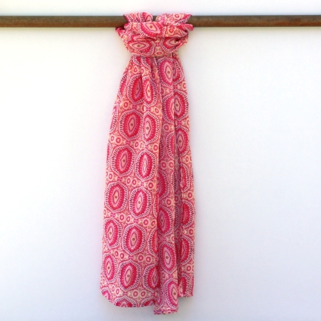 Foulard Imprimé Alvéoles Rose