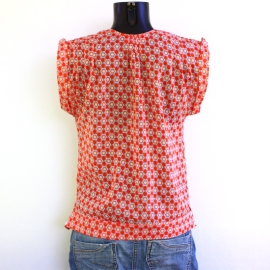 Top Femme Imprimé Orange Et Rose