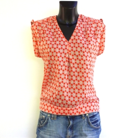 Top Femme Imprimé Orange Et Rose