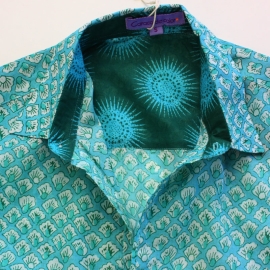 Chemise Homme Imprimé Vert Turquoise