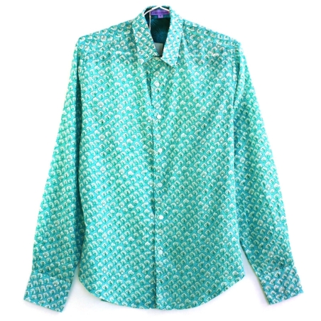 Chemise Homme Imprimé Vert Turquoise