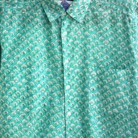 Chemise Homme Imprimé Vert Turquoise