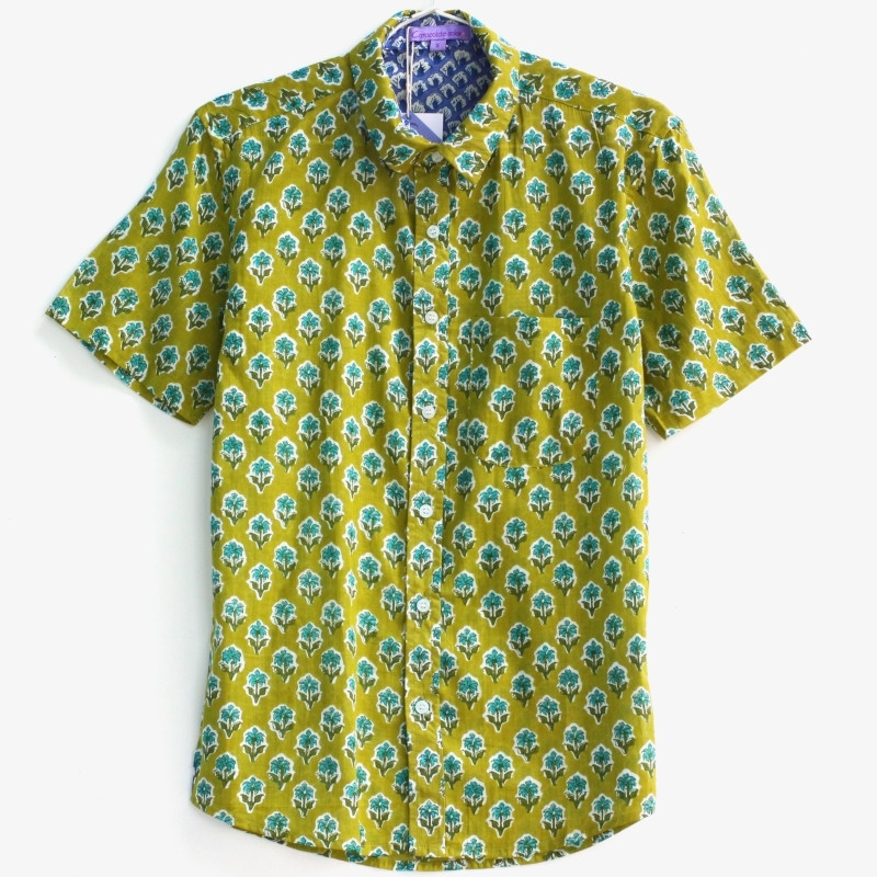 Chemise Homme Imprimé Vert Forêt