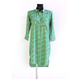 Robe Chemise Imprimé Vert Prairie