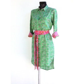 Robe Chemise Imprimé Vert Prairie