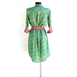 Robe Chemise Imprimé Vert Prairie