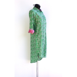 Robe Chemise Imprimé Vert Prairie