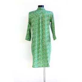 Robe Chemise Imprimé Vert Prairie