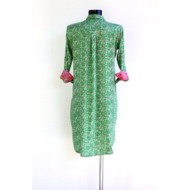 Robe Chemise Imprimé Vert Prairie