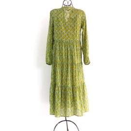 Robe Longue Imprimé Vert Forêt