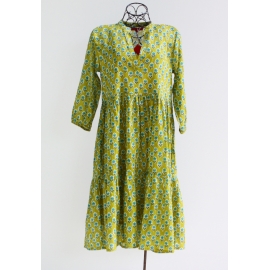 Robe Midi Imprimé Vert Forêt