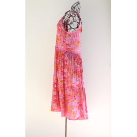 Robe Midi Imprimé Floral Rose