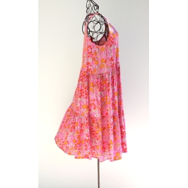 Robe Midi Imprimé Floral Rose