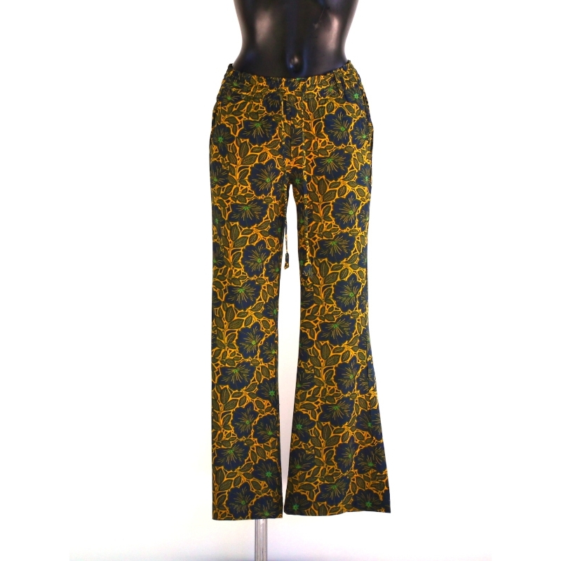 Pantalon Evasé Imprimé Batik