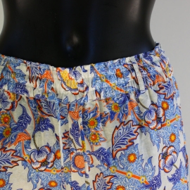 Pantalon Femme Imprimé Paisley Bleu Et Orange