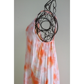 Robe Longue Imprimé Tie And Dye Orange