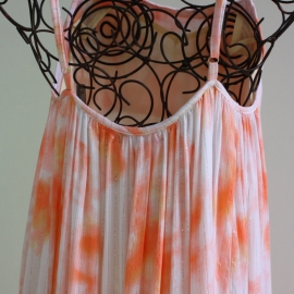 Robe Longue Imprimé Tie And Dye Orange