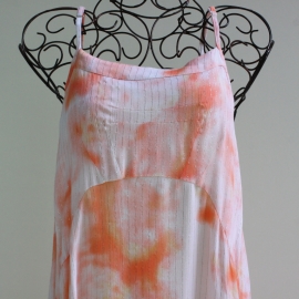 Robe Longue Imprimé Tie And Dye Orange