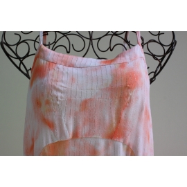 Robe Longue Imprimé Tie And Dye Orange