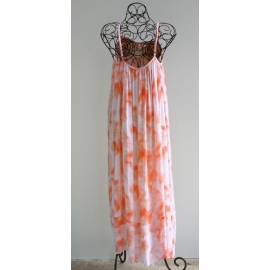 Robe Longue Imprimé Tie And Dye Orange