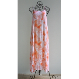 Robe Longue Imprimé Tie And Dye Orange