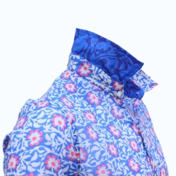 Chemise Homme Bleu Outremer Et Fleurs Roses