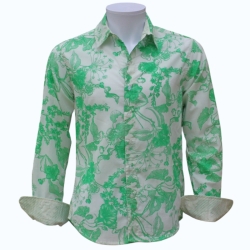 copy of Chemise Homme Imprimé Kaki Et Bleu Aqua