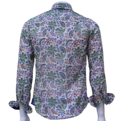 Chemise Homme Fleurs Blu Denim