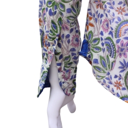 Chemise Homme Fleurs Blu Denim