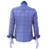 Chemise Homme Bleu Outremer Et Fleurs Roses