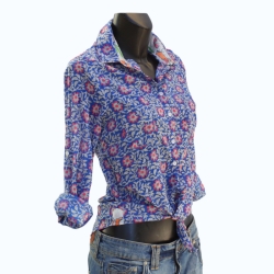 copy of CHEMISE FEMME IMPRIME FLEURS BLEU DENIM
