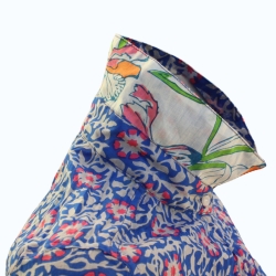 Chemise Femme Bleu Outremer Et Fleurs Roses