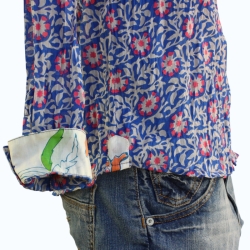 copy of CHEMISE FEMME IMPRIME FLEURS BLEU DENIM