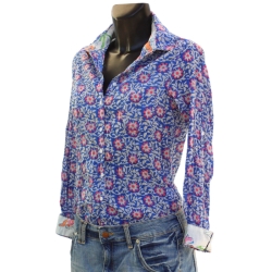 copy of CHEMISE FEMME IMPRIME FLEURS BLEU DENIM