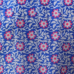 Chemise Femme Bleu Outremer Et Fleurs Roses