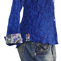 Chemise Femme Fleurs Majorelle