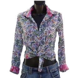 copy of CHEMISE FEMME IMPRIME FLEURS BLEU DENIM