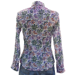 Chemise Femme Fleurs Blu Denim