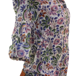 Chemise Femme Fleurs Blu Denim