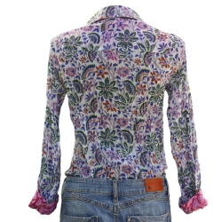 Chemise Femme Fleurs Blu Denim